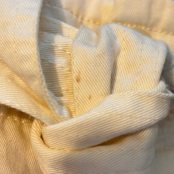 Free People High Waist 90s Peg Paperbag Cream Pleated Belted Trousers Pants - Picture 13 of 13